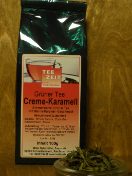 Grüner Tee Creme-Karamel