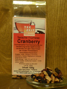 Aromatisierter basischer Früchtetee Cranberry