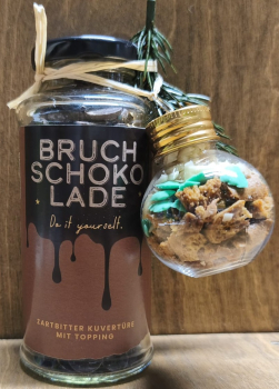 Bruchschokolade Zartbitter Kuvertüre mit Topping, 175g