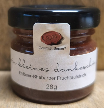 Erdbeer Rhabarber Fruchtaufstrich "ein kleines Dankeschön", 28g