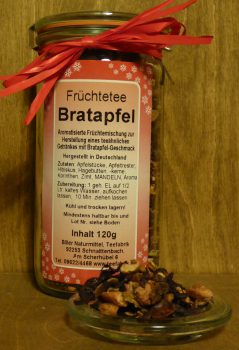 Früchtetee Bratapfel, 120g im Glas
