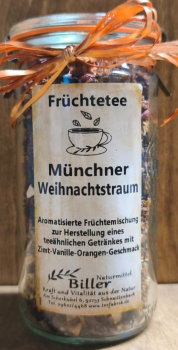 Aromatisierter Früchtetee Münchner Weihnachtstraum im Glas, 120g