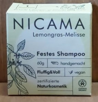 NICAMA Festes Shampoo Lemongras Melisse, 60g