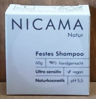 NICAMA Festes Shampoo natur, 60g