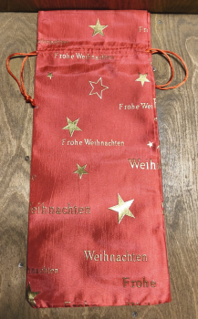 Tasche für Flaschen "Frohe Weihnachten", rot - gold