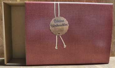 Geschenkbox "Schöne Weihnachten & ein gutes neues Jahr", dunkelrot