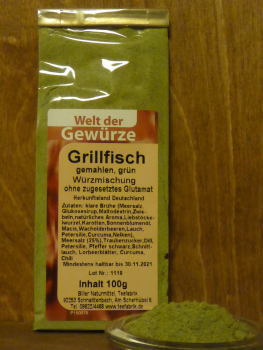 Grillfisch gemahlen, grün