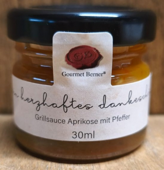 Grillsauce Aprikose mit Pfeffer "ein herzhaftes Dankeschön", 30ml