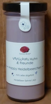 Verrücktes Huhn & Freunde "Happy Heidelbeerchen" (Heidelbeer Sahne Likör), 150ml