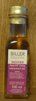 Ingwer Aperitif, Essig Spezialität, 100ml