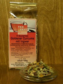 Naturbelassene Kräutermischung Goldener Curcuma mit Ingwer