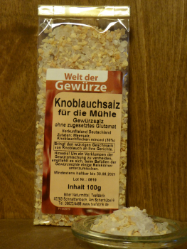 Knoblauchsalz für die Mühle
