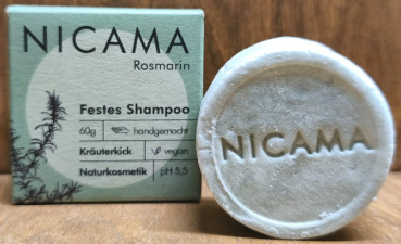 NICAMA Festes Shampoo Rosmarin, 60g