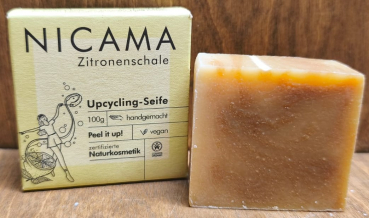 NICAMA Upcyclingseife Zitronenschale, 100g
