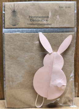 Osteranhänger aus Papier, Hase, rosa
