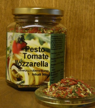 Pesto Tomate Mozzarella, 90g Glas