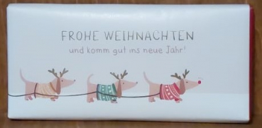 Vollmilchschokolade "Frohe Weihnachten und komm gut ins neue Jahr", 30g