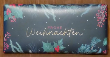 Vollmilchschokolade "Frohe Weihnachten", blau, 30g