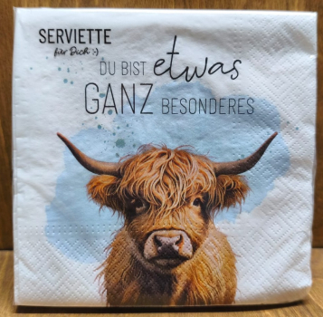 Servietten Kuh "Du bist etwas ganz besonderes"