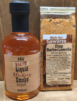 Barbecue Set (BBQ Hot Liquid Hickery Smoke Aromaöl, Dipp Barbecuesoße)