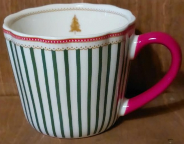 Tasse "Baum", grün gestreift