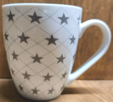 Tasse weiß, mit Sternen
