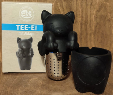 Tee Ei mit Ablage "Katze"