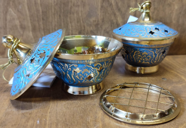 Weihrauchgefäß, blau - gold