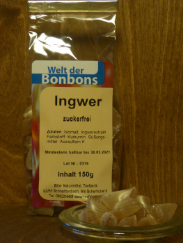 Bonbon Ingwer zuckerfrei, 150g