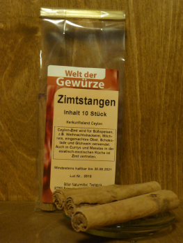 Zimtstangen, 10 Stück im Zellobeutel