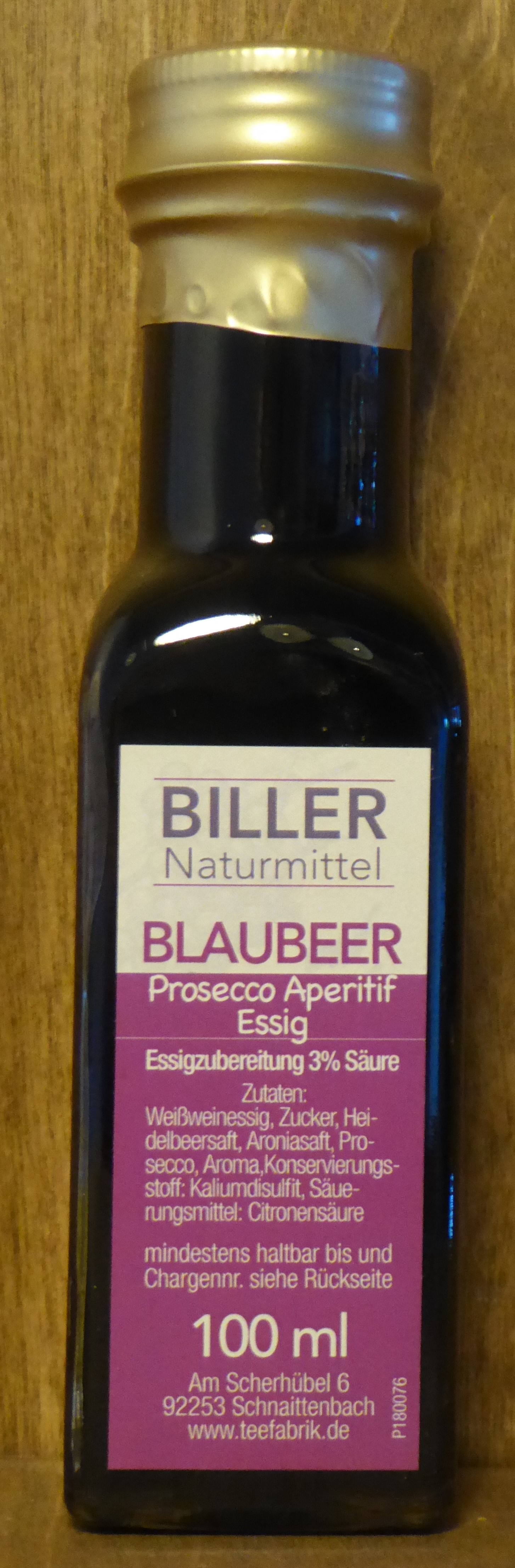 Blaubeer Prosecco Aperitif Essig, 100ml - Biller Naturmittel