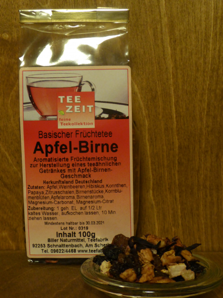 Aromatisierter basischer Früchtetee Apfel Birne