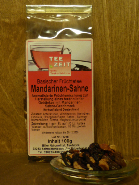 Aromatisierter basischer Früchtetee Mandarinen Sahne