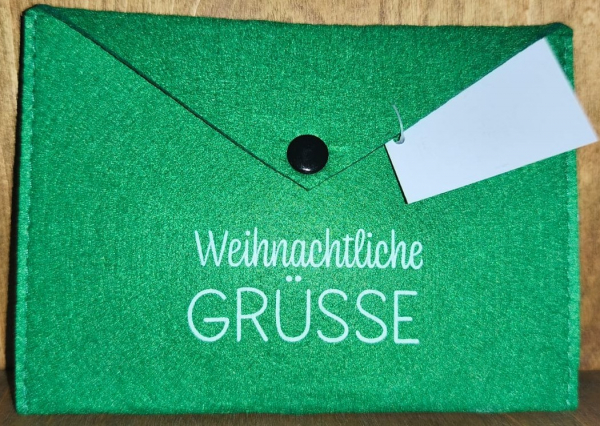 Briefumschlag "Weihnachtliche Grüße", grün