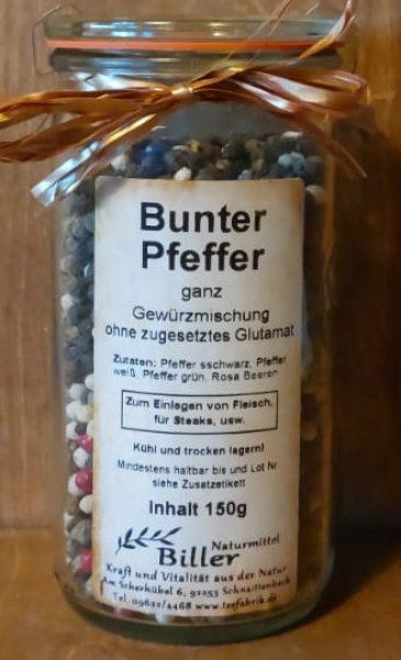 Bunter Pfeffer im Glas, 150g