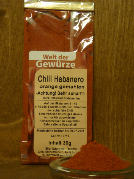 Chili Habanero orange gemahlen