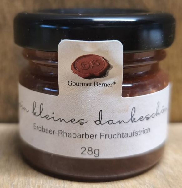 Erdbeer Rhabarber Fruchtaufstrich "ein kleines Dankeschön", 28g