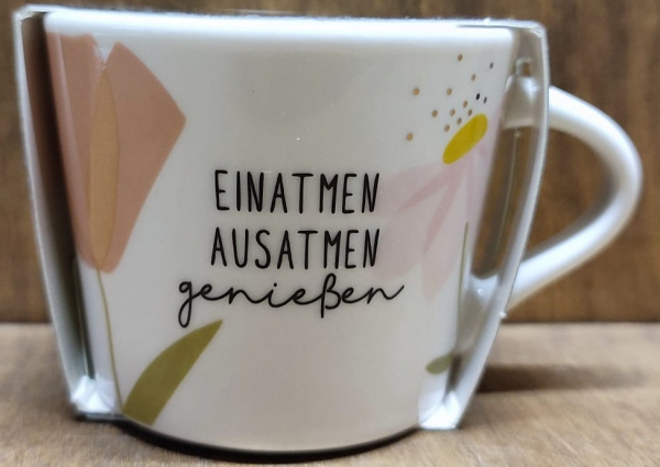 Espressotasse "Einatmen Ausatmen genießen"