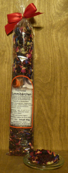 Aromatisierter Früchtetee Gummibärchen im Schlauchbeutel, 90g