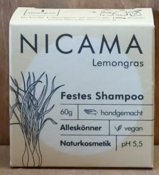 NICAMA Festes Shampoo Lemongras, 60g
