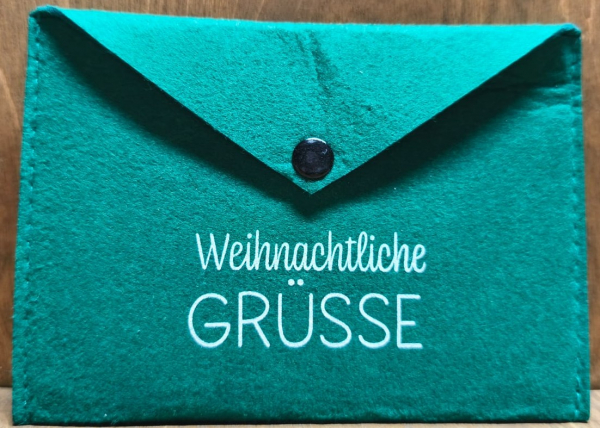 Briefumschlag "Weihnachtliche Grüße", grün