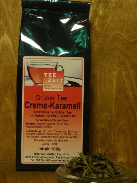 Aromatisierter Grüntee Creme Karamell