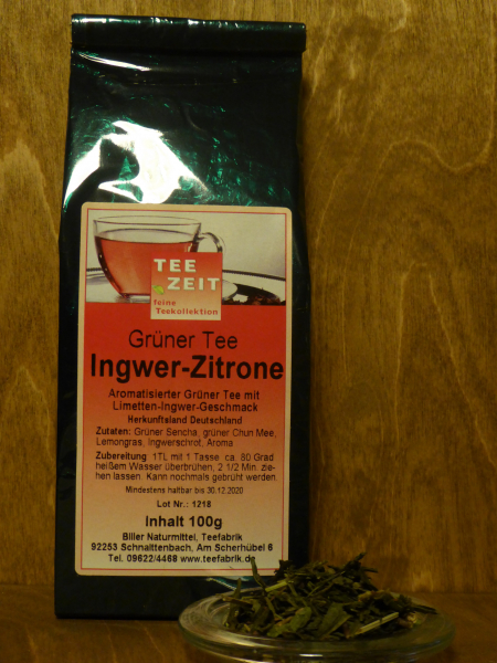 Aromatisierter Grüntee Ingwer Zitrone