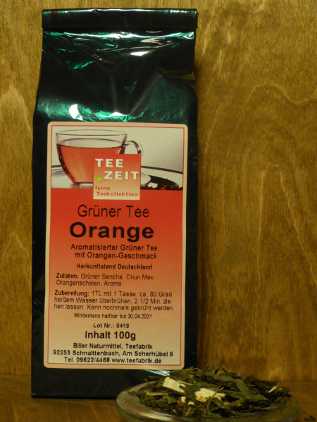 Aromatisierter Grüntee Orange