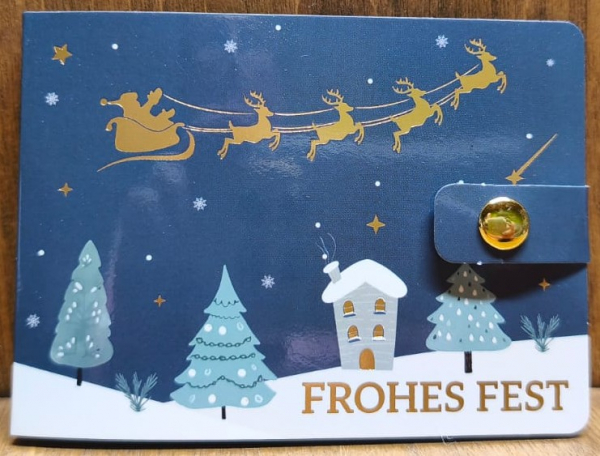 Geldgeschenkkarte "Frohes Fest", dunkelblau