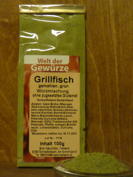 Grillfisch gemahlen, grün