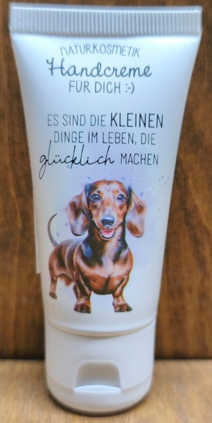 Handcreme Dackel "Es sind die kleinen Dinge im Leben, die glücklich machen", 30ml