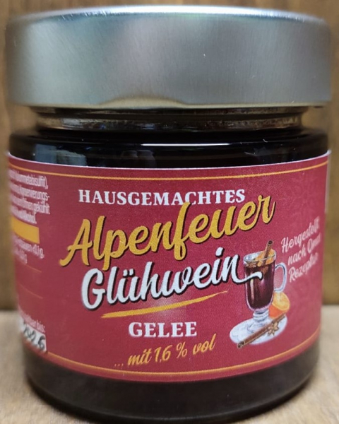 Hausgemachtes Alpenfeuer Glühweingelee, 110g