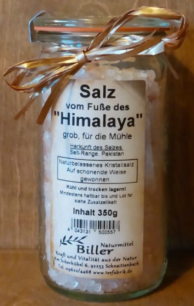 Salz vom Fuße des "Himalaya" grob im Glas, 350g
