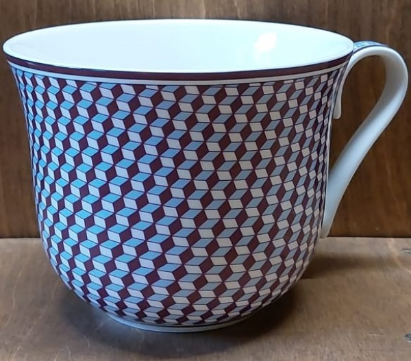 Jumbotasse, blau - rot